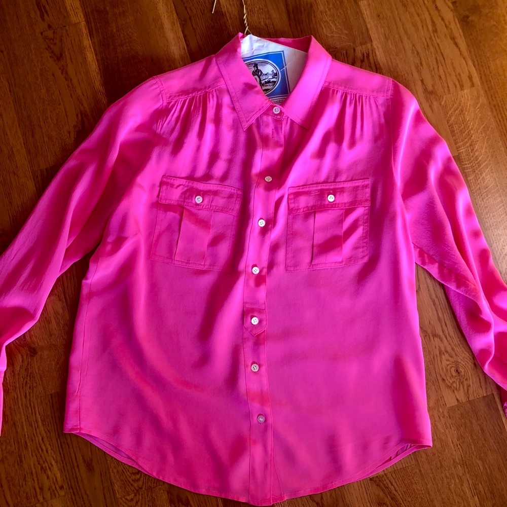 J. Crew Women’s Pink Silk Button Down Shirt